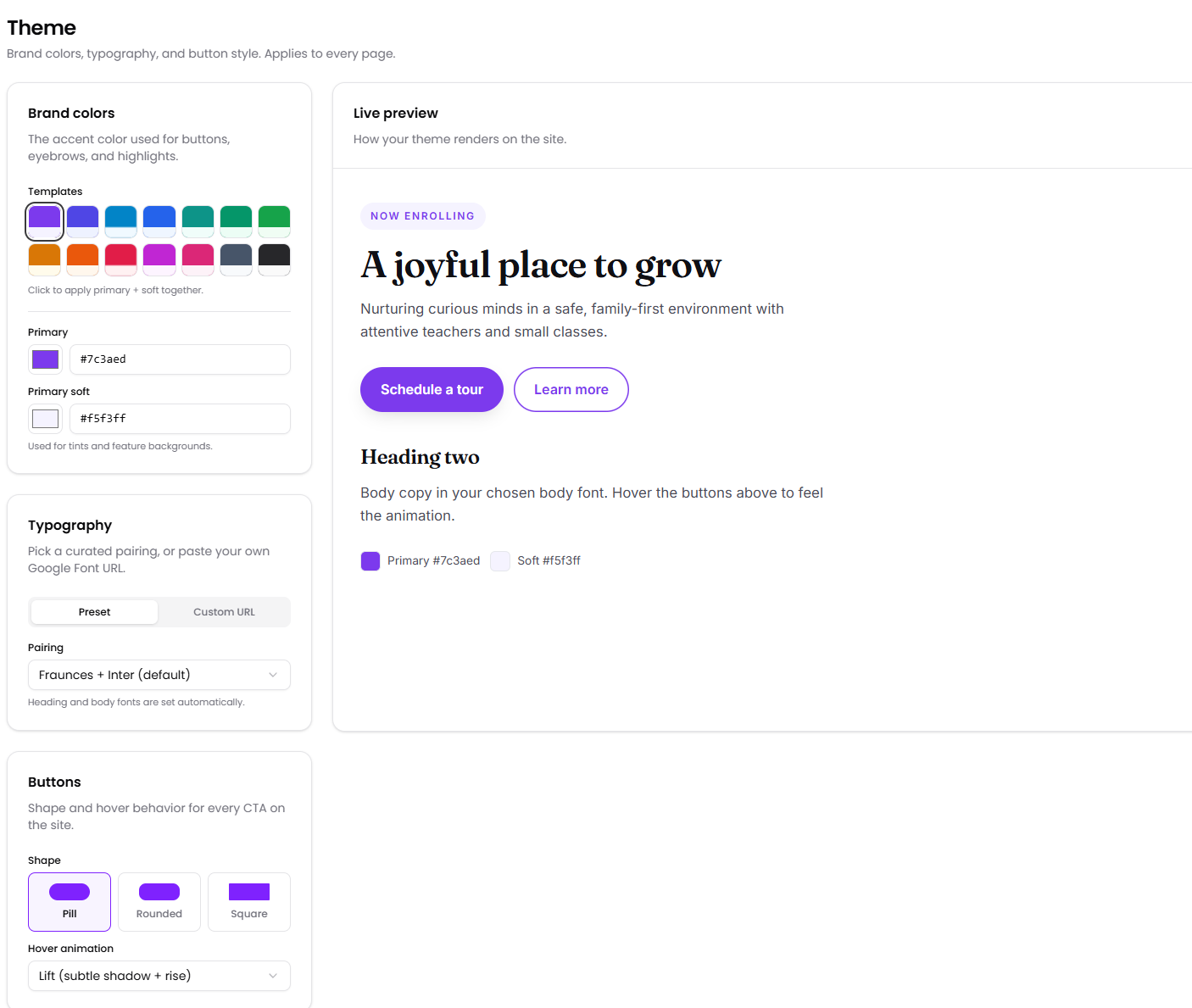 Kinderly Grow branding customization